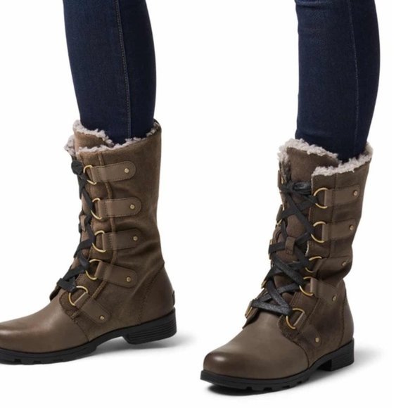 NWB Sorel Women's Emelie Lace Up Mid-Calf Waterproof Leather Boot - Sz 6.5US - Picture 2 of 13